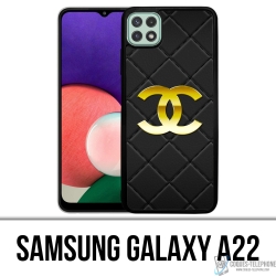 Coque Samsung Galaxy A22 - Chanel Logo Cuir