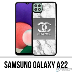 Samsung Galaxy A22 Case - Chanel Weißer Marmor