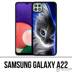 Custodia per Samsung Galaxy A22 - Occhi azzurri di gatto