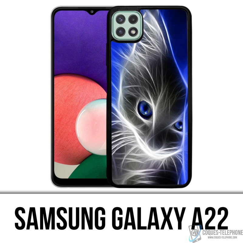 Coque Samsung Galaxy A22 - Chat Blue Eyes