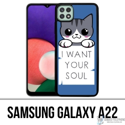 Funda Samsung Galaxy A22 - Gato, quiero tu alma