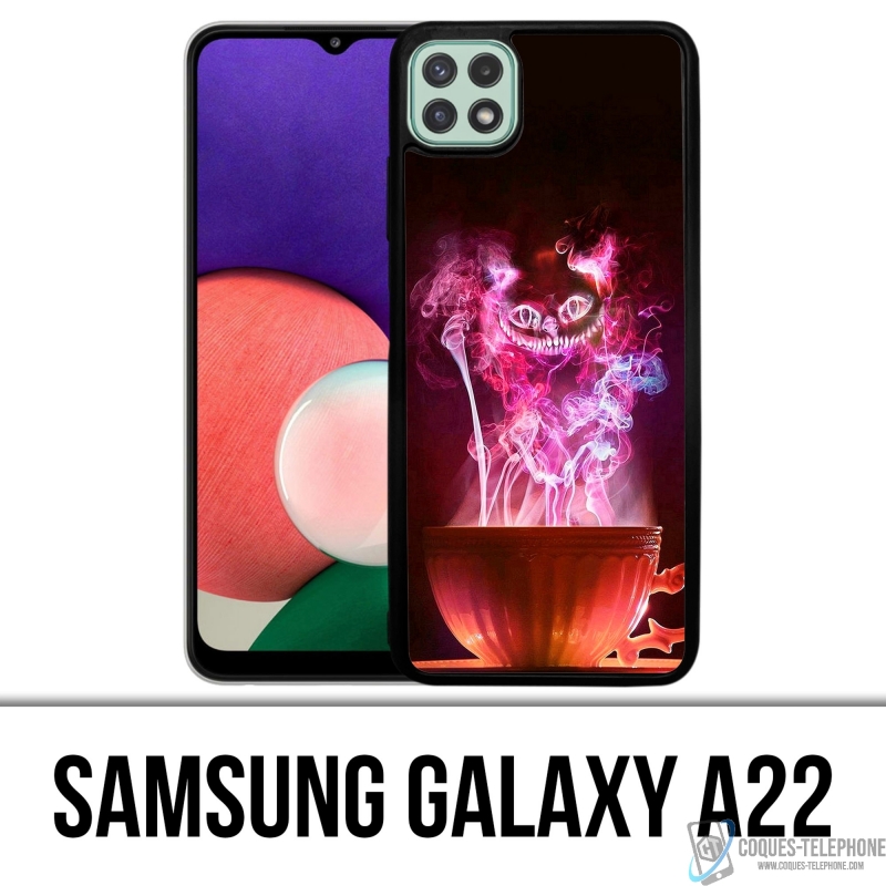 Coque Samsung Galaxy A22 - Chat Tasse Alice Au Pays Des Merveilles