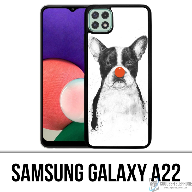 Coque Samsung Galaxy A22 - Chien Bouledogue Clown