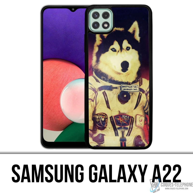 Coque Samsung Galaxy A22 - Chien Jusky Astronaute