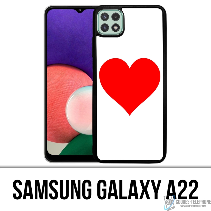 Coque Samsung Galaxy A22 - Coeur Rouge