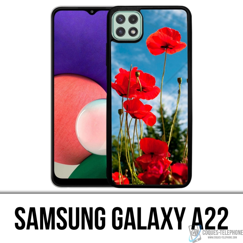 Custodia Samsung Galaxy A22 - Papaveri 1