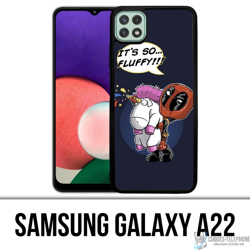 Coque Samsung Galaxy A22 - Deadpool Fluffy Licorne