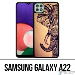 Samsung Galaxy A22 Case - Aztekischer Elefant im Vintage-Stil