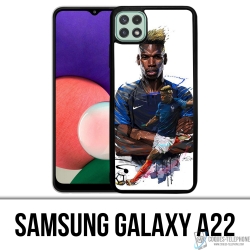 Funda Samsung Galaxy A22 - Dibujo de Pogba de fútbol de Francia
