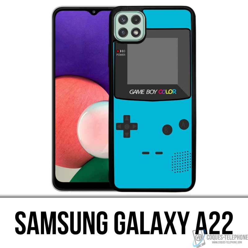 Coque pour Samsung Galaxy A22 5G - Game Boy Color Turquoise