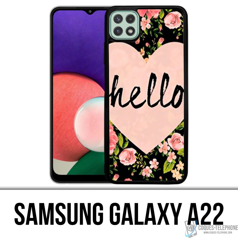 Coque Samsung Galaxy A22 - Hello Coeur Rose
