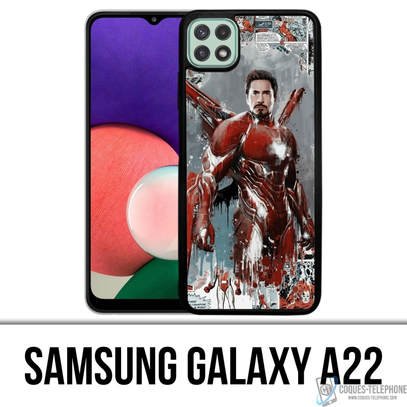 Coque Samsung Galaxy A22 - Iron Man Comics Splash