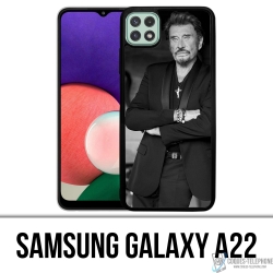 Samsung Galaxy A22 Case - Johnny Hallyday Black White