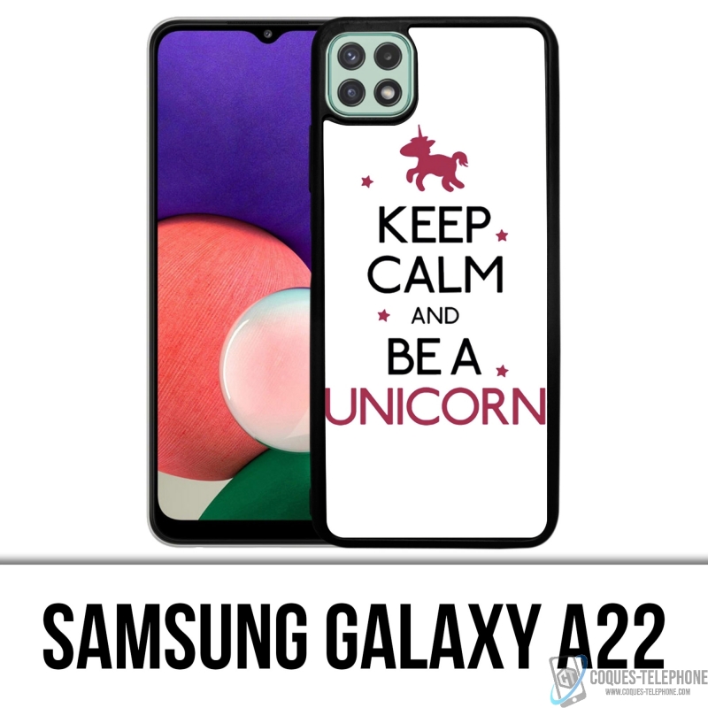 Coque Samsung Galaxy A22 - Keep Calm Unicorn Licorne