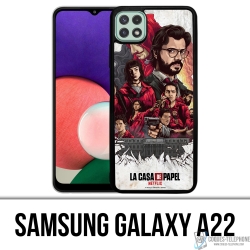 Funda Samsung Galaxy A22 - La Casa De Papel - Pintura de cómics