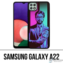 Coque Samsung Galaxy A22 - La Casa De Papel - Professeur Neon