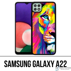 Custodia per Samsung Galaxy A22 - Leone multicolore
