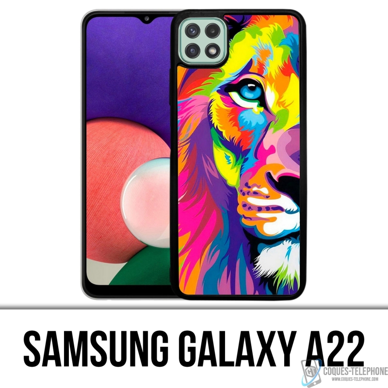 Coque Samsung Galaxy A22 - Lion Multicolore
