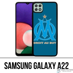 Custodia Samsung Galaxy A22 - Logo Om Marseille Grande Sfondo Blu
