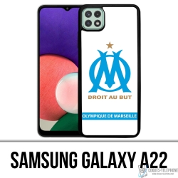 Coque Samsung Galaxy A22 - Logo Om Marseille Blanc