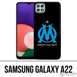 Coque Samsung Galaxy A22 - Logo Om Marseille Noir