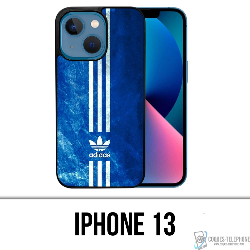 Coque iPhone 13 - Adidas Bandes Bleu