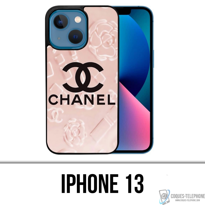 Coque iPhone 13 - Chanel Fond Rose