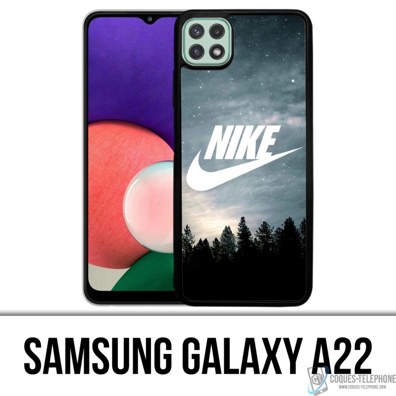 Samsung Galaxy A22 Case - Nike Logo Wood