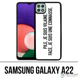 Coque Samsung Galaxy A22 - Pile Vilaine Face Connasse