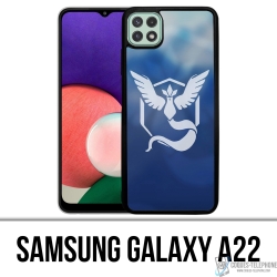 Custodia per Samsung Galaxy A22 - Pokémon Go Team Blue Grunge