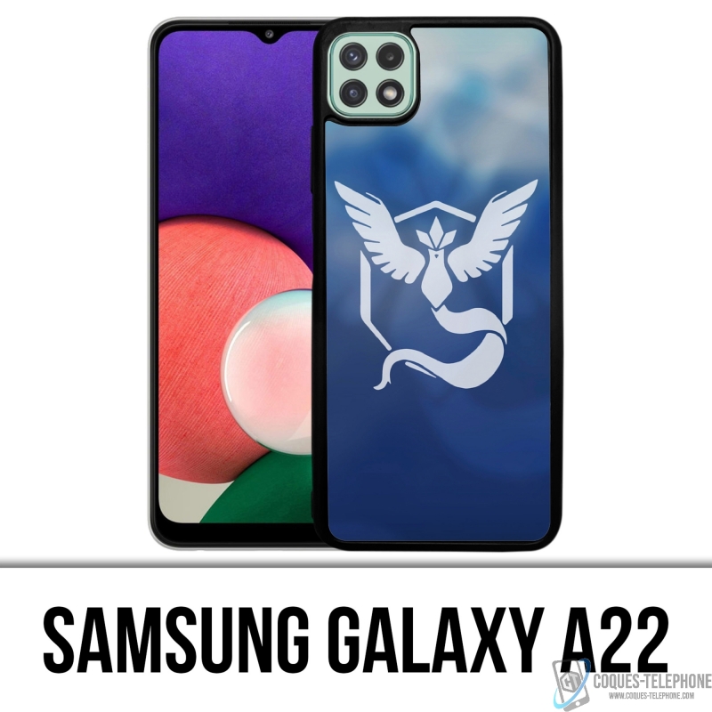 Coque Samsung Galaxy A22 - Pokémon Go Team Bleue Grunge