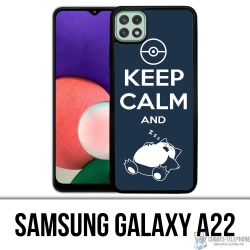 Samsung Galaxy A22 Case - Pokémon Snorlax Keep Calm