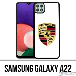 Funda Samsung Galaxy A22 - Logotipo Porsche Blanco