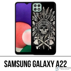 Funda Samsung Galaxy A22 - Plumas de cabeza de calavera