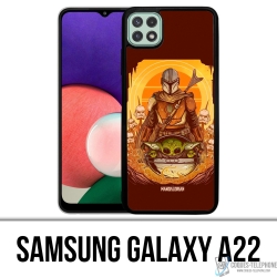 Custodia Samsung Galaxy A22 - Star Wars Mandaloriano Yoda Fanart