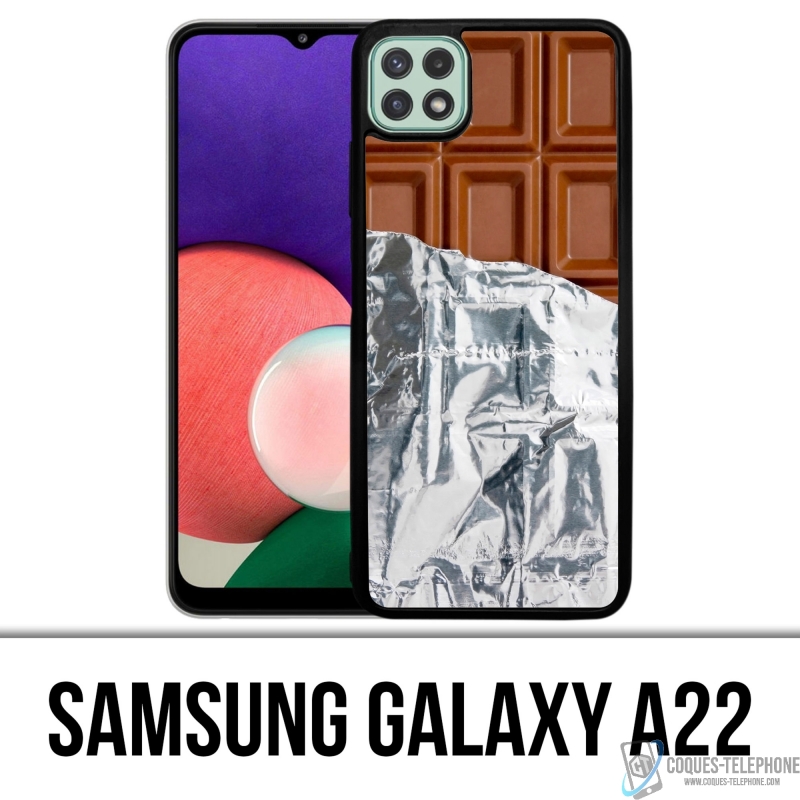 Coque Samsung Galaxy A22 - Tablette Chocolat Alu