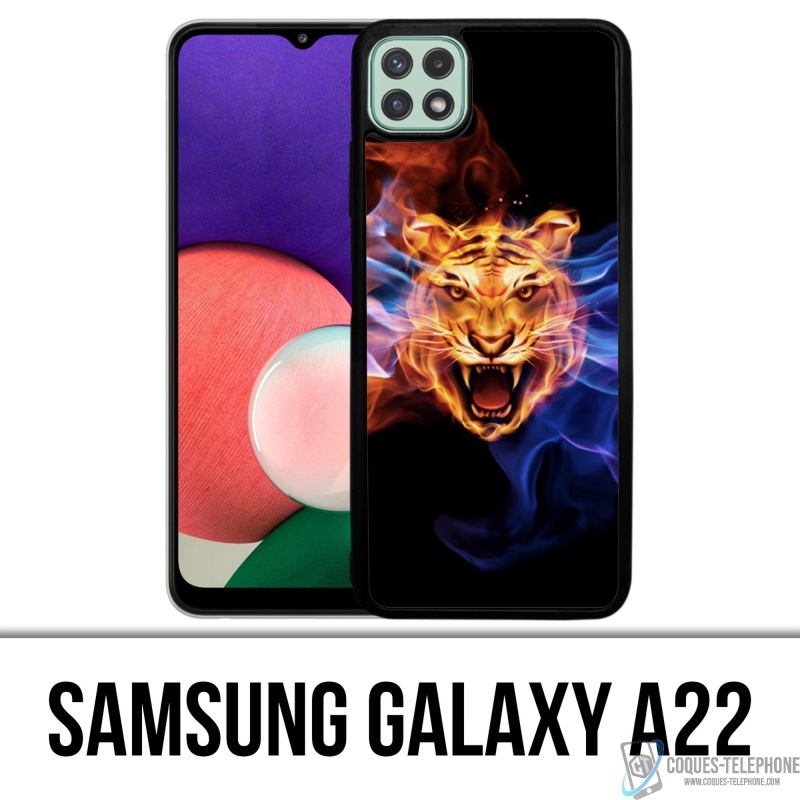 Coque Samsung Galaxy A22 - Tigre Flammes