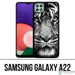 Samsung Galaxy A22 Case - Black And White Tiger