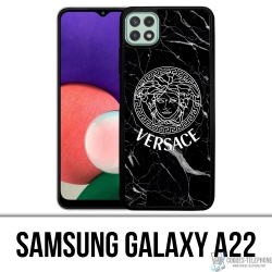 Samsung Galaxy A22 Case - Versace Schwarzer Marmor