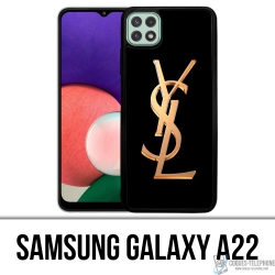 Custodia Samsung Galaxy A22 - Logo Ysl Yves Saint Laurent Oro