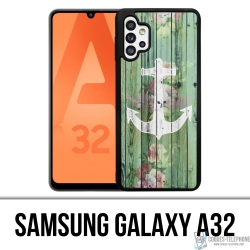 Samsung Galaxy A32 Case - Anchor Navy Wood