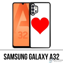 Coque Samsung Galaxy A32 - Coeur Rouge