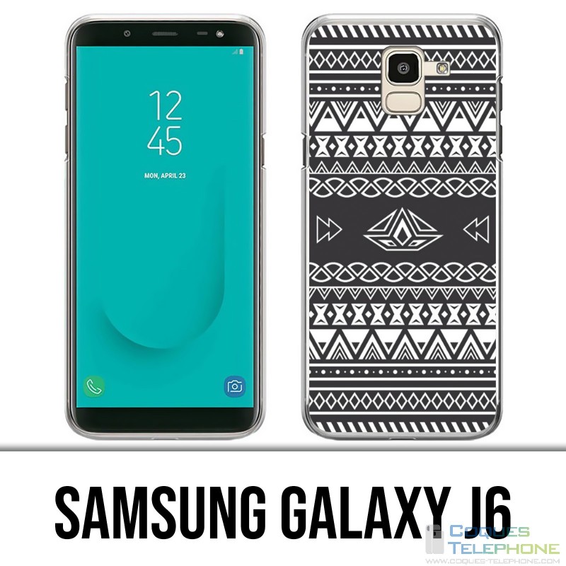 Samsung Galaxy J6 case - Gray Azteque