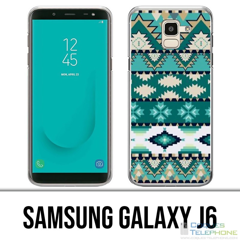 Samsung Galaxy J6 Case - Green Azteque