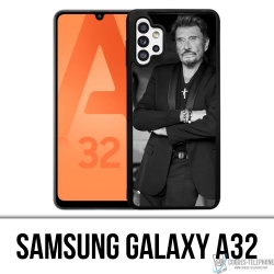 Coque Samsung Galaxy A32 - Johnny Hallyday Noir Blanc