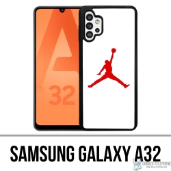 Coque Samsung Galaxy A32 - Jordan Basketball Logo Blanc