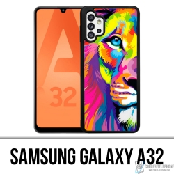 Custodia per Samsung Galaxy A32 - Leone multicolore