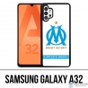 Coque Samsung Galaxy A32 - Logo Om Marseille Blanc