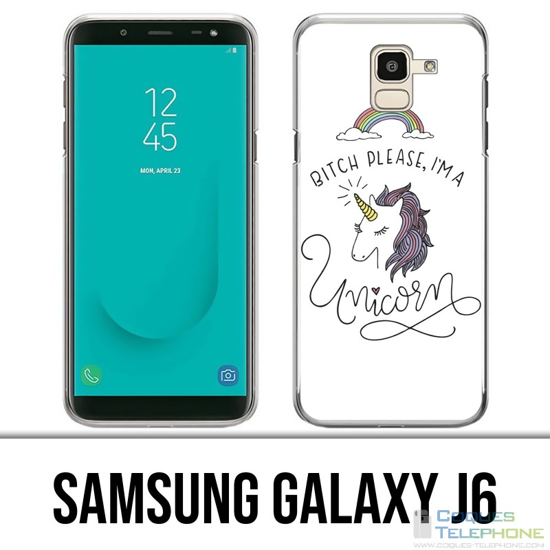 Coque Samsung Galaxy J6 - Bitch Please Unicorn Licorne
