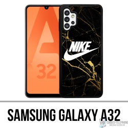 Coque Samsung Galaxy A32 - Nike Logo Gold Marbre